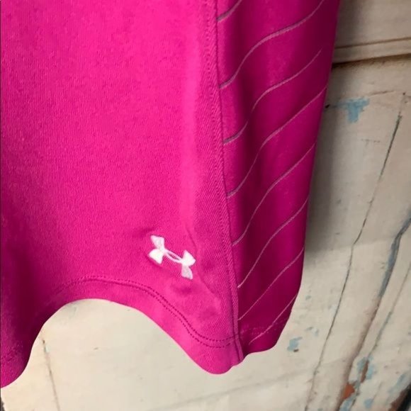 Under Armour Womans M Pink White TankTop Collared Embroidered "Dunegrass Country - Picture 2 of 5